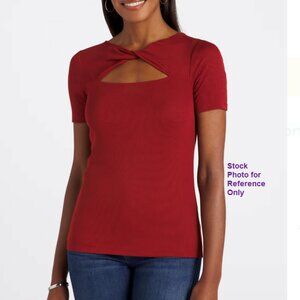 41 Hawthorn Gilmora Short Sleeve Fitted Cut Out Knit Top